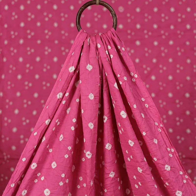 Pink - Kutch Tie-Dye Bandhani Cotton Fabric 25 made by Itokri