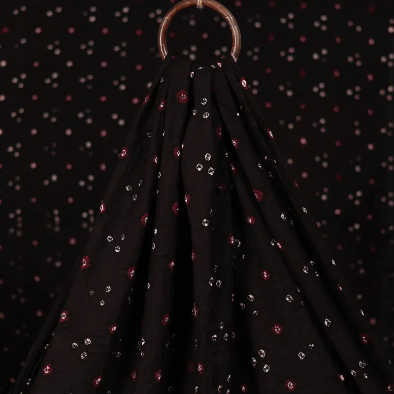 Black - Kutch Tie-Dye Bandhani Cotton Fabric 23 made by Itokri