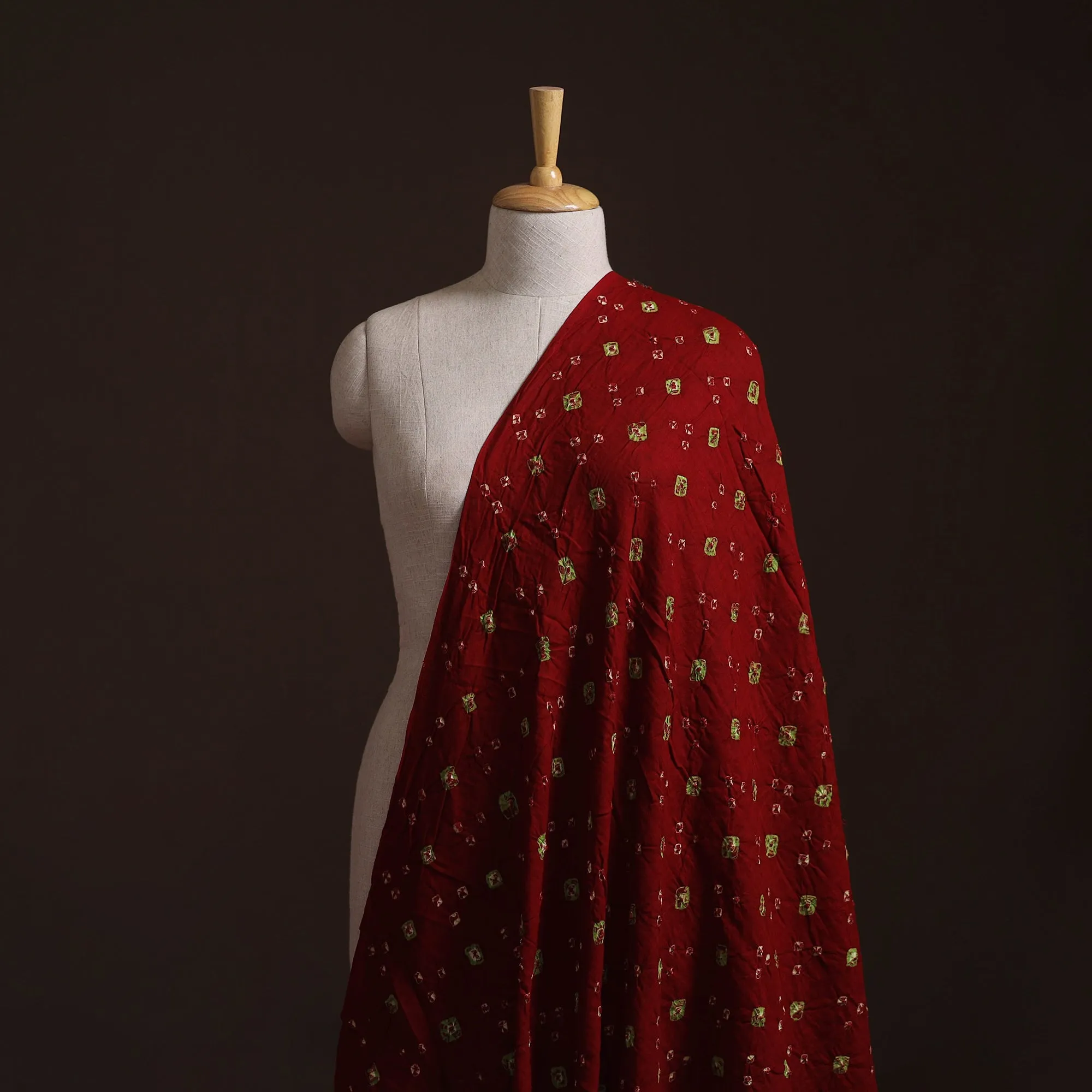Red - Kutch Tie-Dye Bandhani Cotton Fabric 22 sold by Itokri product image thumbnail 2