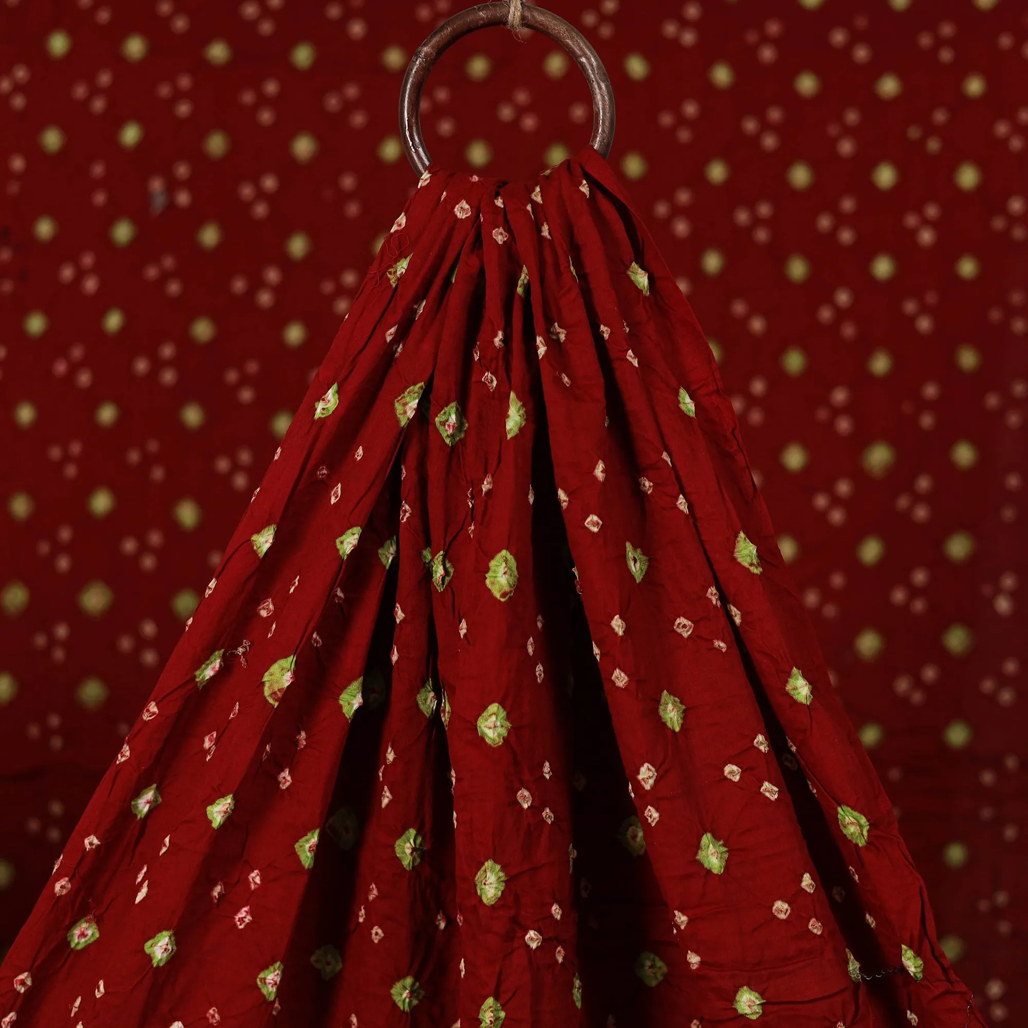 Red - Kutch Tie-Dye Bandhani Cotton Fabric 22 sold by Itokri