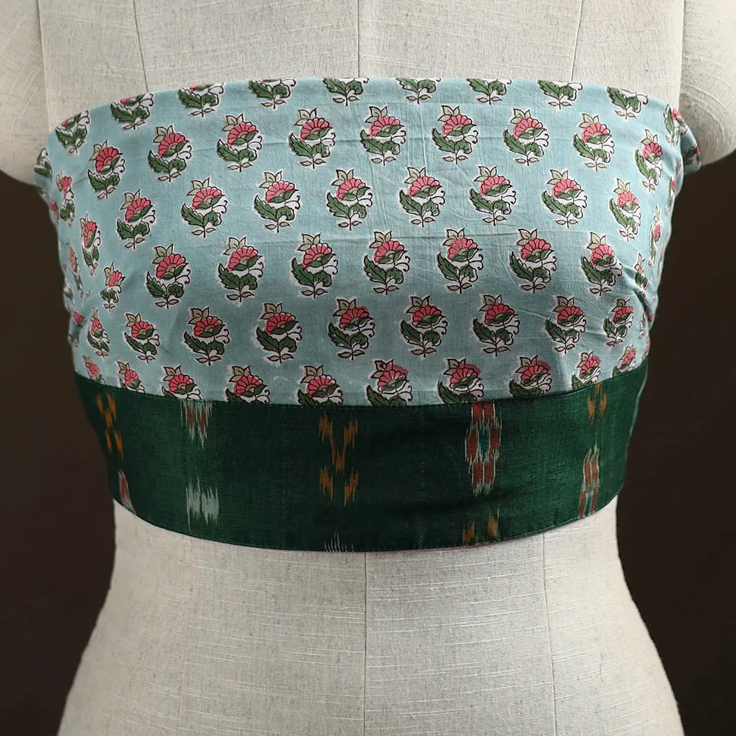 Blue - Sanganeri Hand Block Print Cotton Blouse Piece 09 sold by Itokri product image thumbnail 2