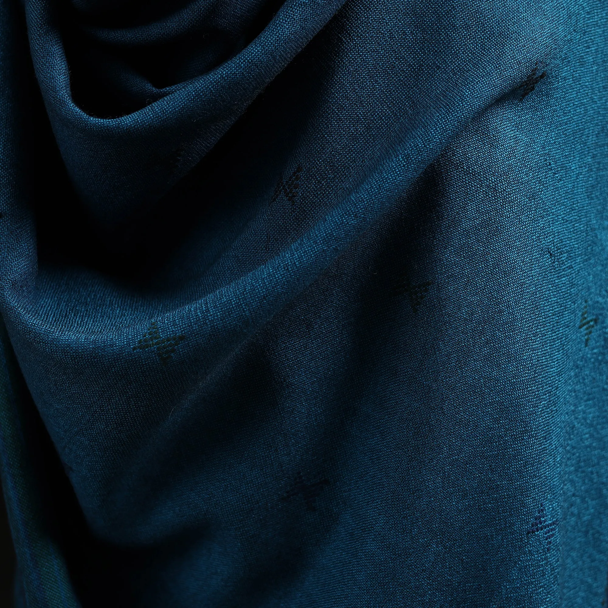 Blue - Kutch Handwoven Merino Wool Dhabla Shawl 76 sold by Itokri product image thumbnail 4