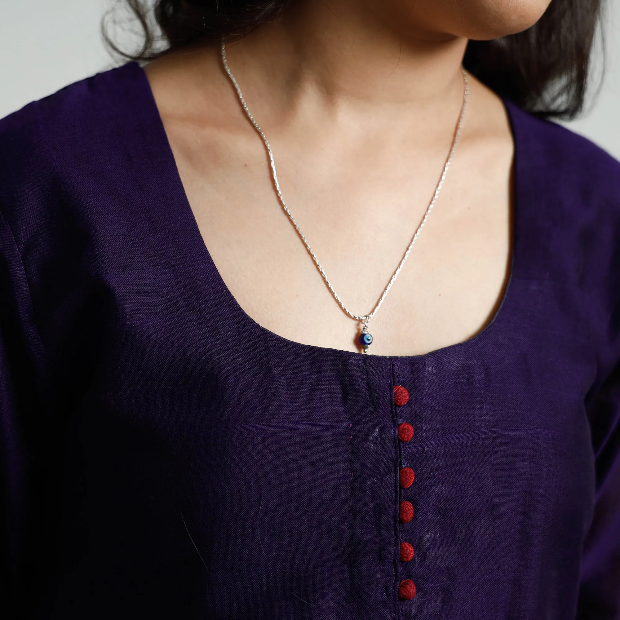 Purple - Voilet Dharwad Cotton Kurta with Palazzo & Dupatta Set sold by Itokri product image thumbnail 5