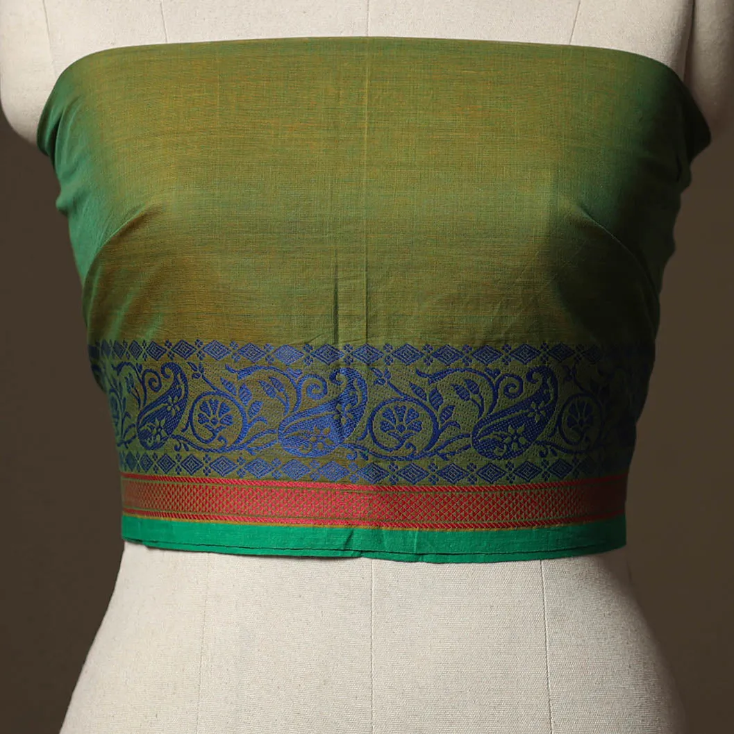 Green - Kanchipuram Weave Cotton Blouse Piece 66 sold by Itokri product image thumbnail 2