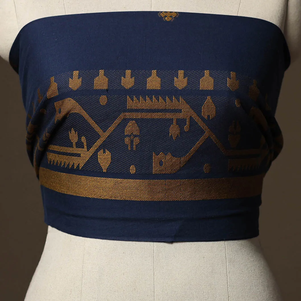 Blue - Jacquard Weave Cotton Blouse Piece 44 sold by Itokri product image thumbnail 2