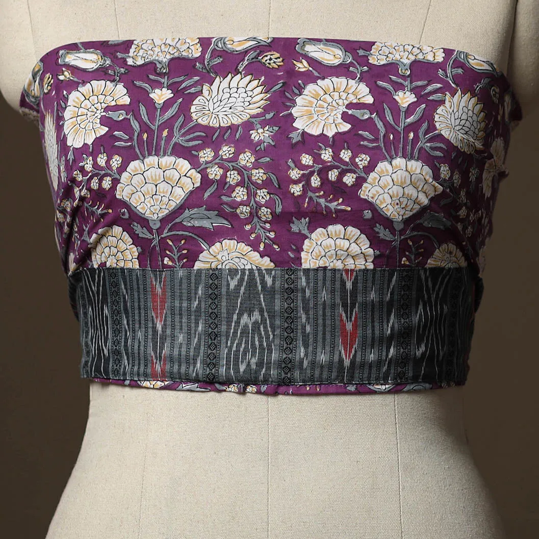 Purple - Sanganeri Hand Block Print Cotton Blouse Piece 47 sold by Itokri product image thumbnail 2