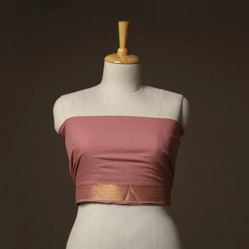 Peach - Dharwad Weave Cotton Blouse Piece 25 made by Itokri