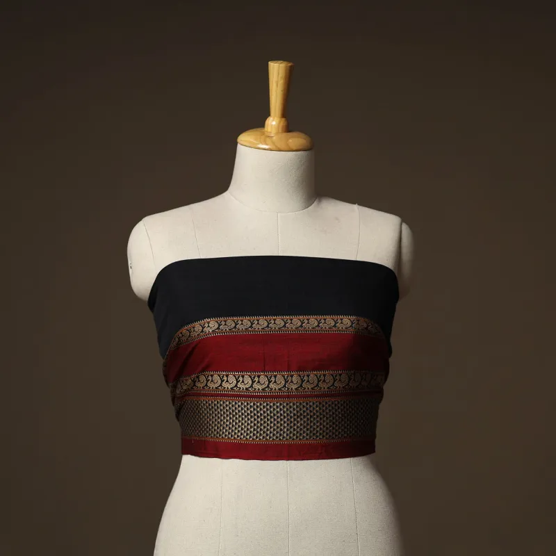 Black - Dharwad Weave Cotton Blouse Piece 32 made by Itokri