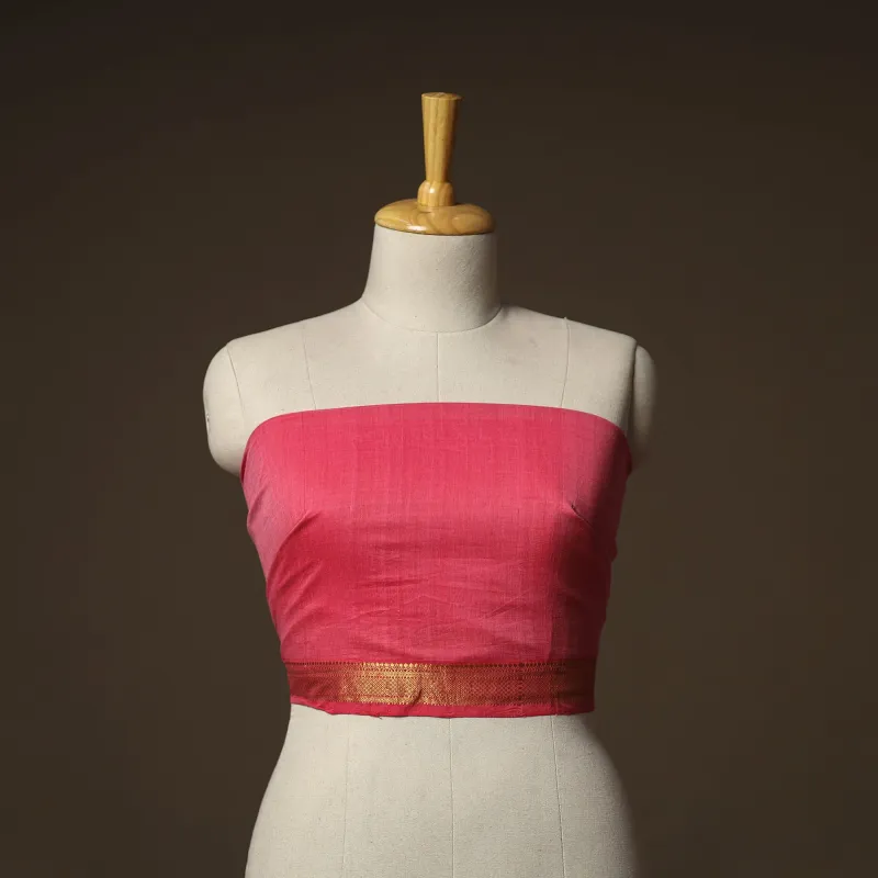 Pink - Dharwad Weave Cotton Blouse Piece 31 made by Itokri