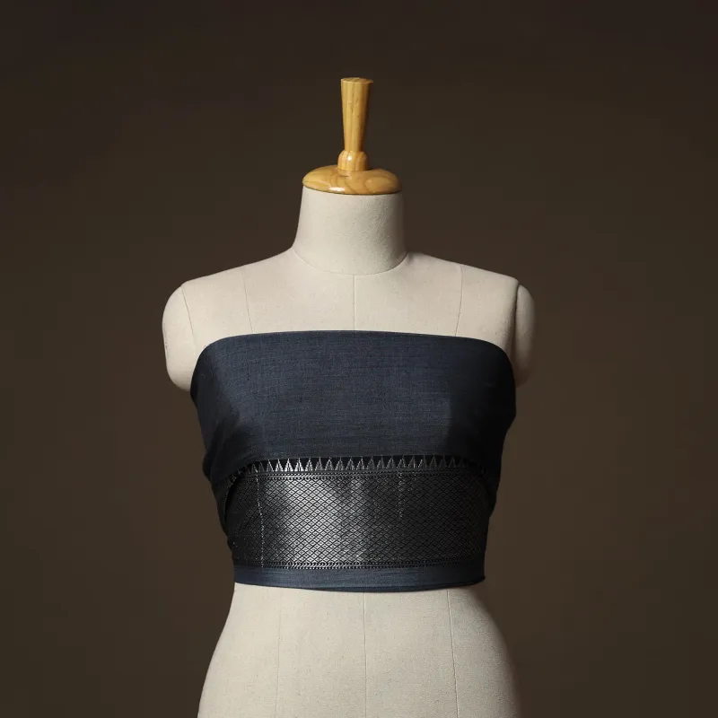 Grey - Dharwad Weave Cotton Blouse Piece 15 made by Itokri
