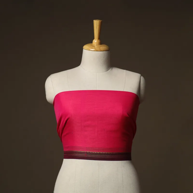 Pink - Dharwad Weave Cotton Blouse Piece 04 made by Itokri