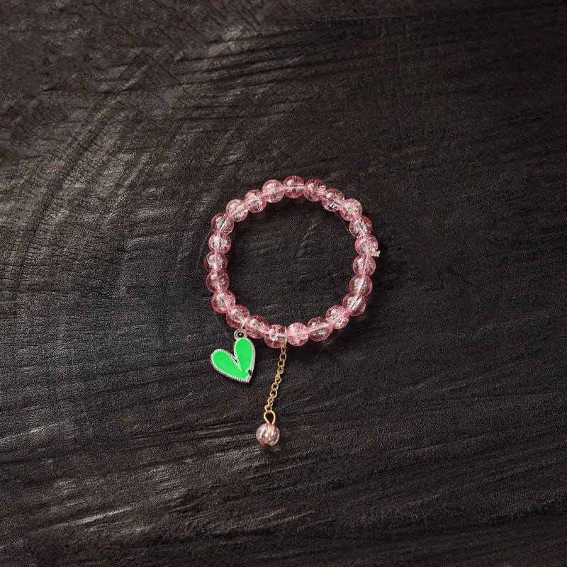 Handmade Crystal Beaded Rakhi / Bracelet with Heart Charm 06 made by Itokri