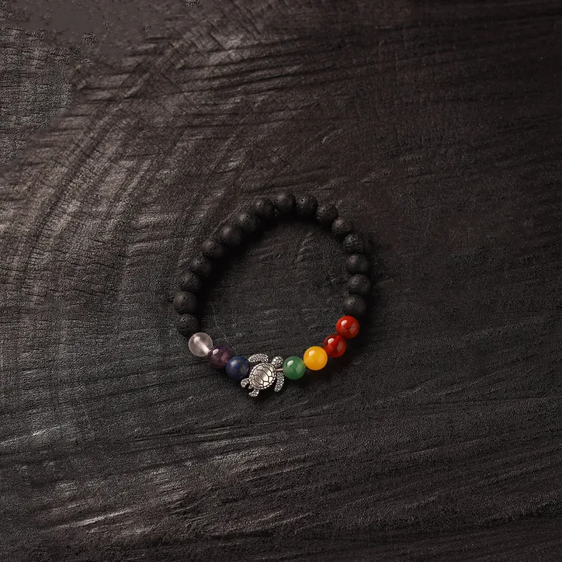 Handmade Crystal Beaded Rakhi / Bracelet with Tortoise Charm 21 made by Itokri