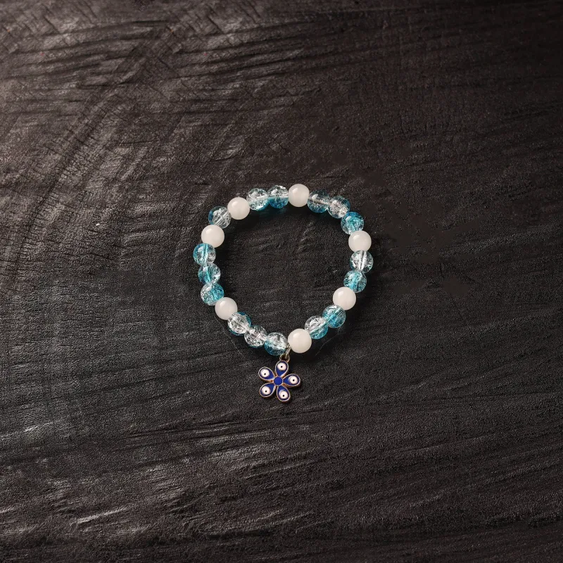 Handmade Crystal Beaded Rakhi / Bracelet with Flower Charm 16 made by Itokri