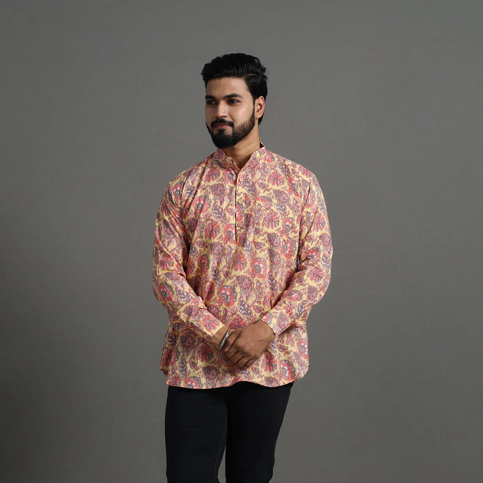 Kantha Stitch Cotton Short Jaipur Kurta for Men 01 sold by Itokri product image thumbnail 5