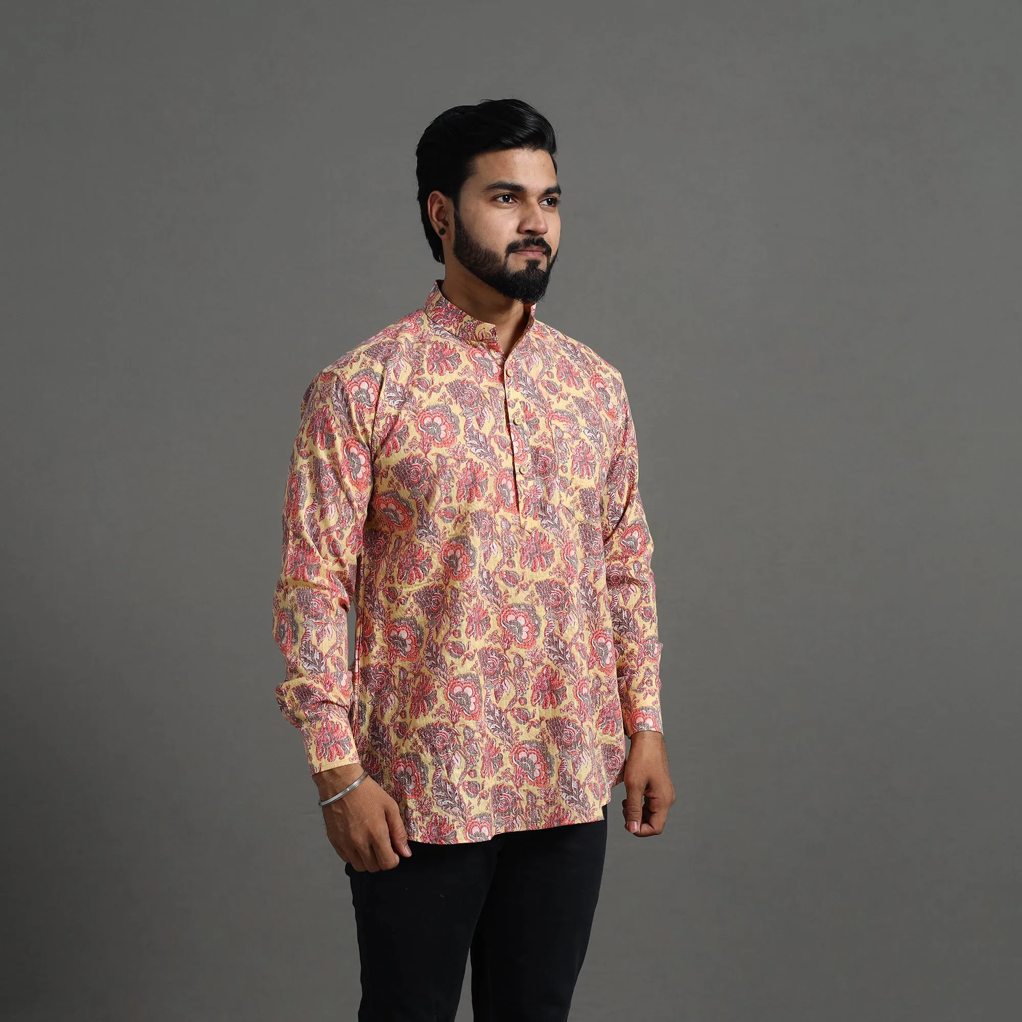Kantha Stitch Cotton Short Jaipur Kurta for Men 01 sold by Itokri product image thumbnail 2