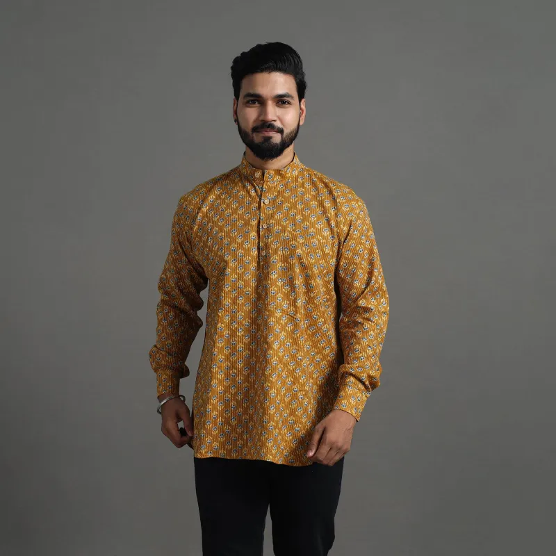 Kantha Stitch Cotton Short Jaipur Kurta for Men 06 made by Itokri