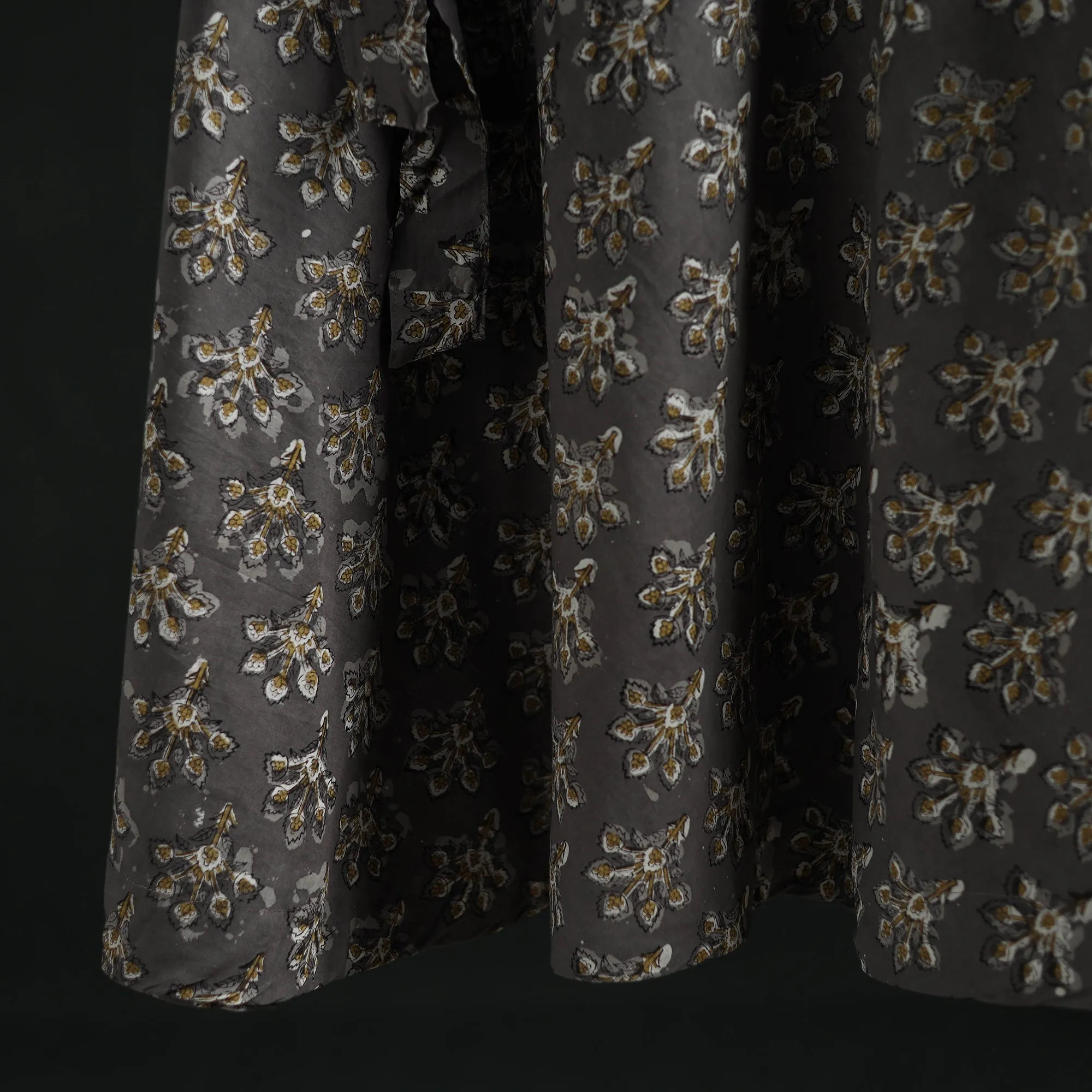 Grey - Bagru Hand Block Print Cotton Wrap Around Skirt 19 sold by Itokri product image thumbnail 4