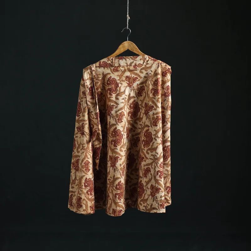 Beige - Bagru Hand Block Print Cotton Wrap Around Skirt 14 made by Itokri