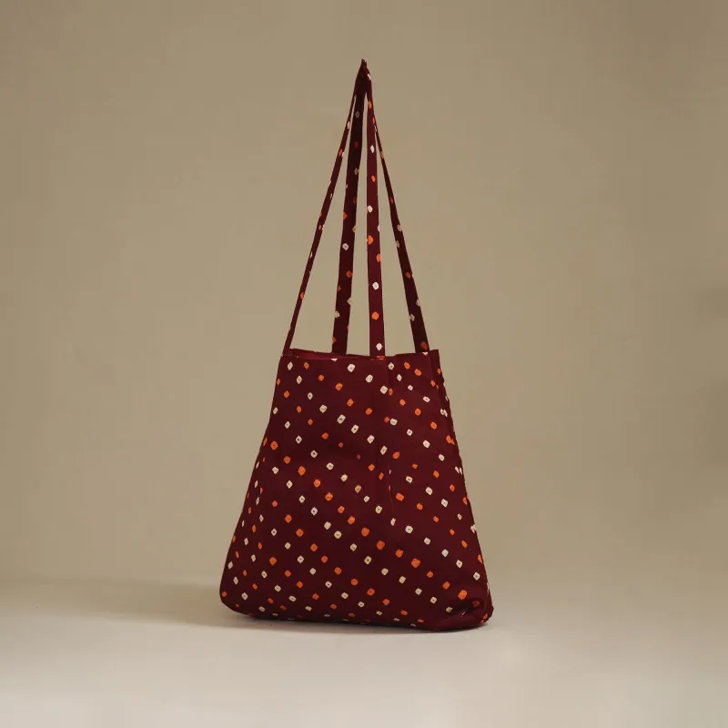 Maroon - Handcrafted Fabric Jhola Bag 08 made by Itokri