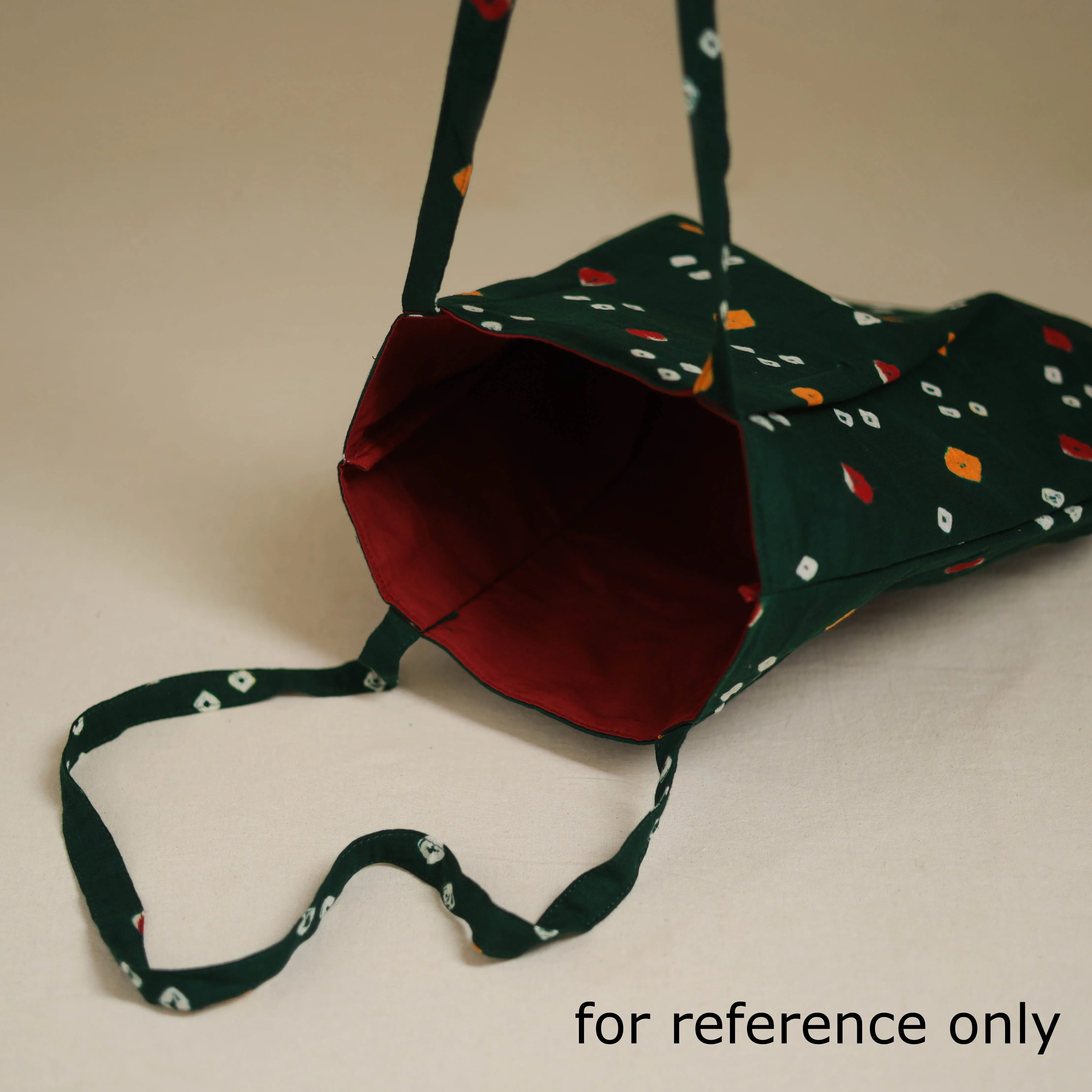 Green - Handcrafted Fabric Jhola Bag 24 sold by Itokri product image thumbnail 3