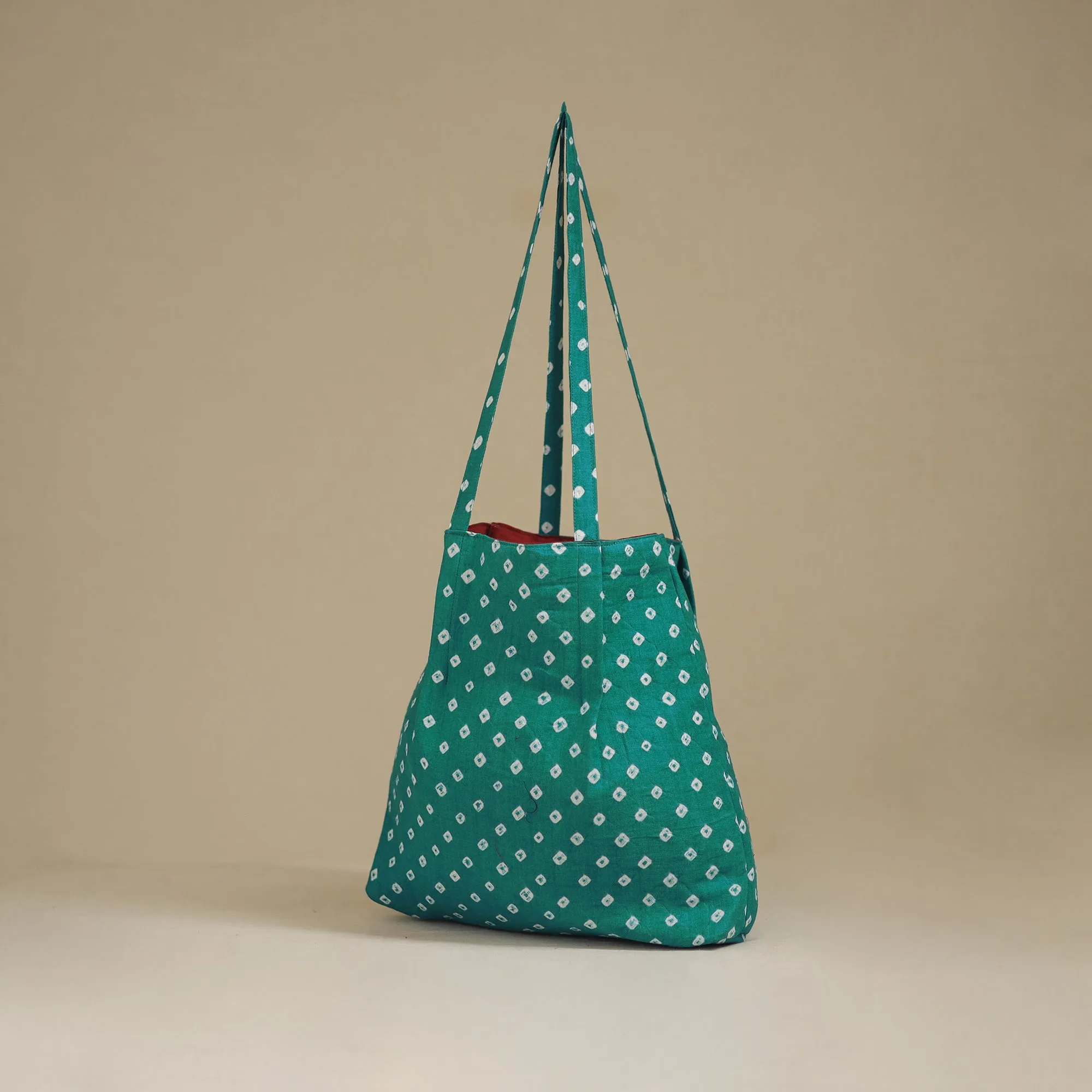 Green - Handcrafted Fabric Jhola Bag 24 sold by Itokri product image thumbnail 2