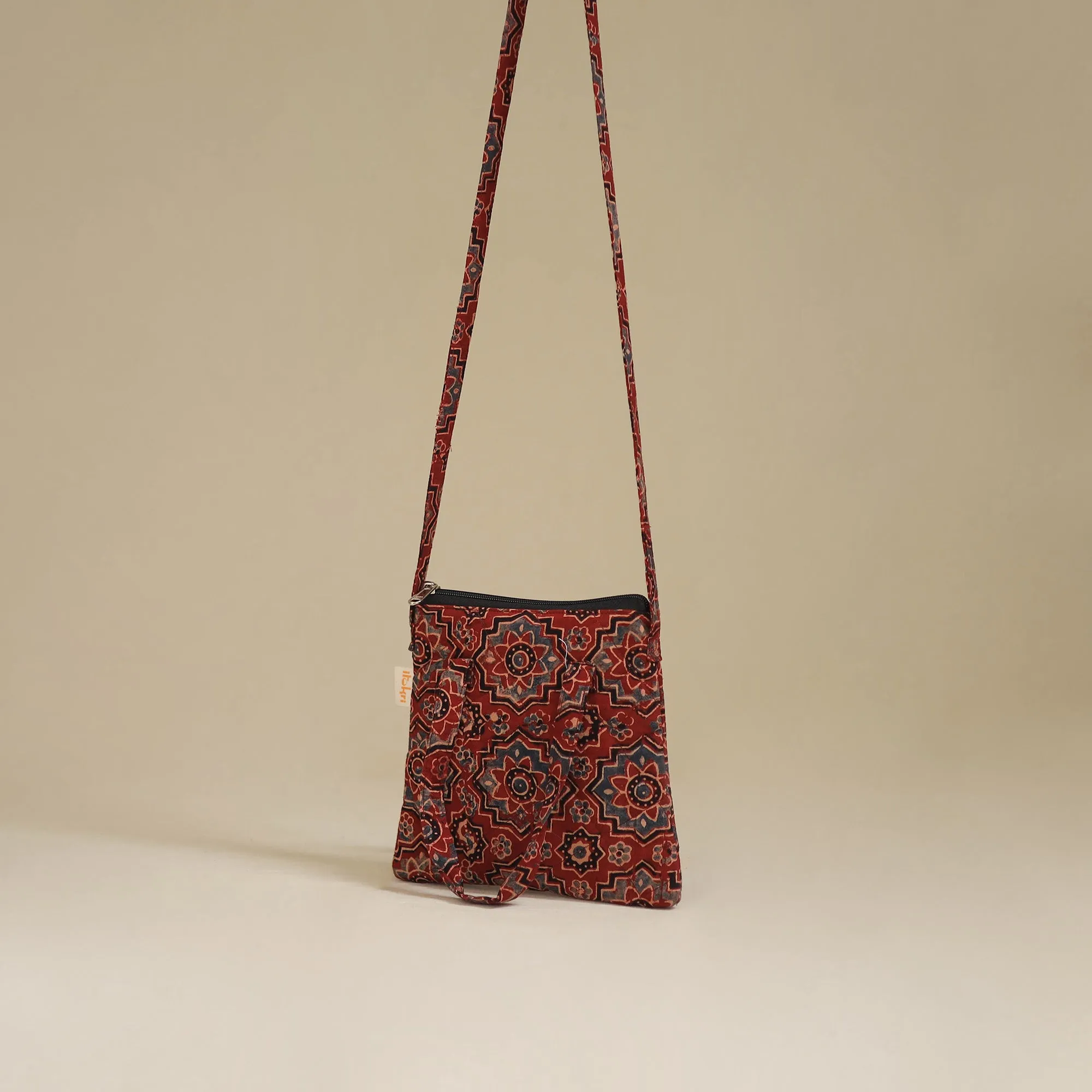 Red - Handcrafted Quilted Sling Bag 80 sold by Itokri product image thumbnail 3