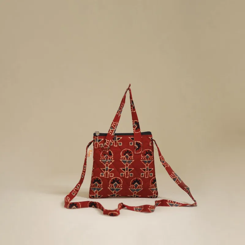 Red - Handcrafted Quilted Sling Bag 77 made by Itokri