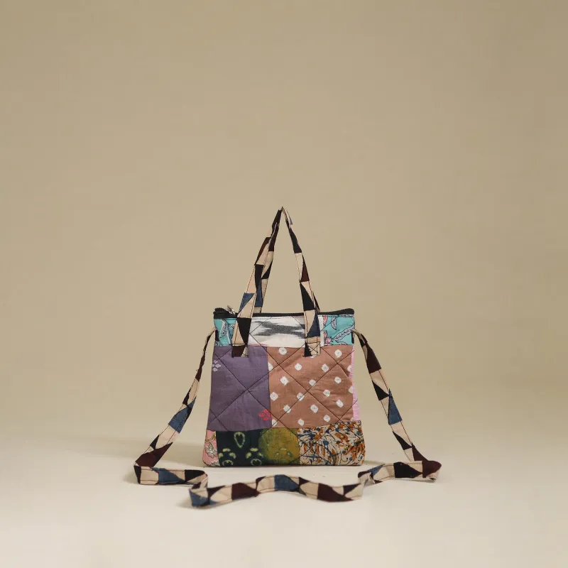 Multicolor - Handmade Quilted Patchwork Sling Bag 16 made by Itokri