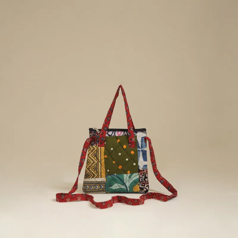 Multicolor - Handmade Quilted Patchwork Sling Bag 10 made by Itokri