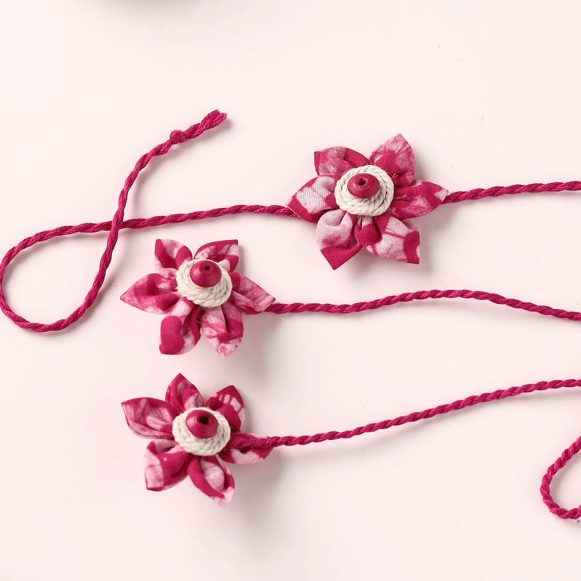 Flower Handmade Thread Work Fabart Rakhi & Lumba Set with Potli 126 sold by Itokri product image thumbnail 2