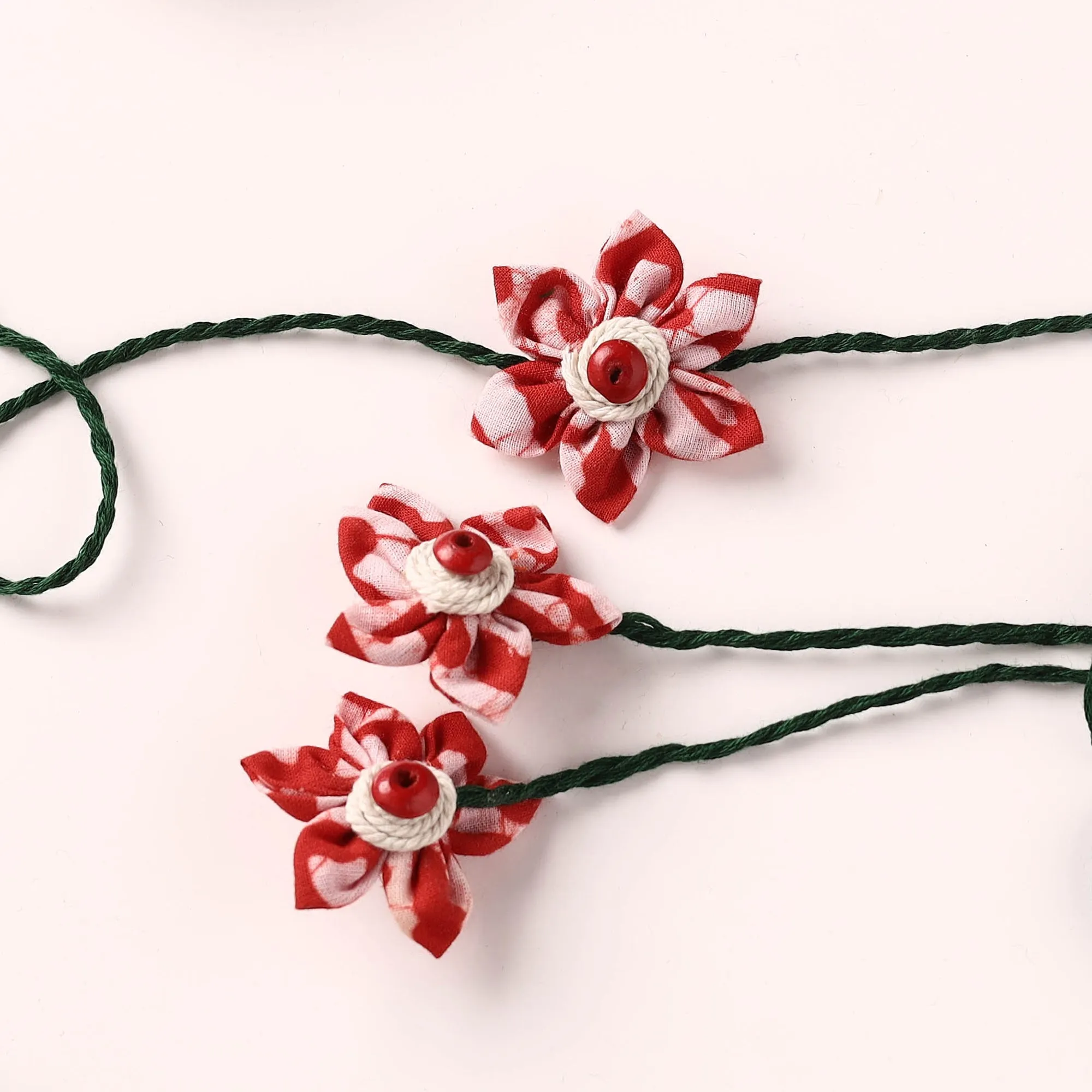 Flower Handmade Thread Work Fabart Rakhi & Lumba Set with Potli 124 sold by Itokri product image thumbnail 2