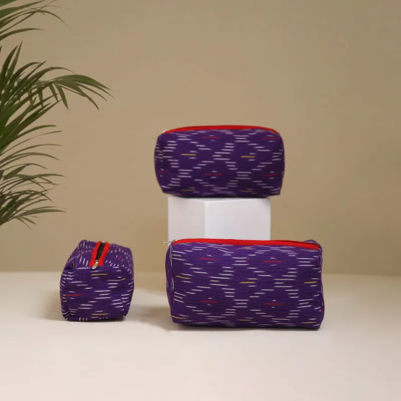 Handcrafted Fabric Toiletry Bags (Set of 3) 30 made by Itokri