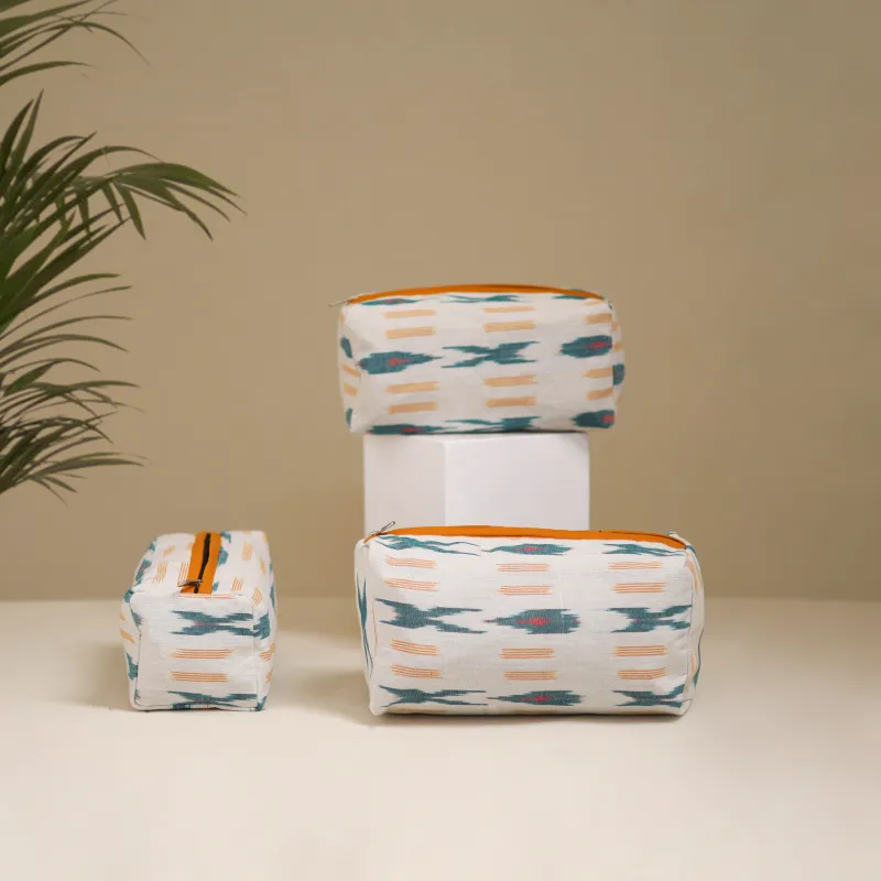 Handcrafted Fabric Toiletry Bags (Set of 3) 24 made by Itokri