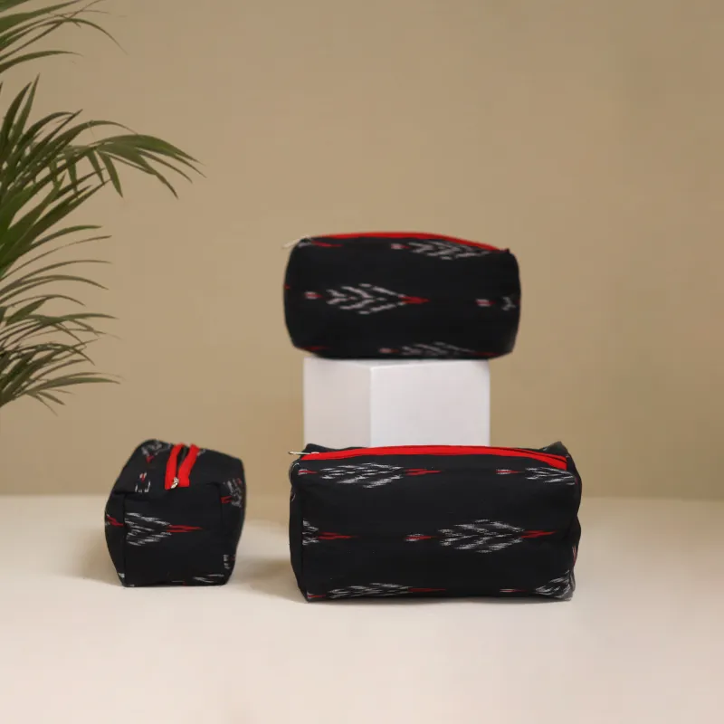 Handcrafted Fabric Toiletry Bags (Set of 3) 19 made by Itokri