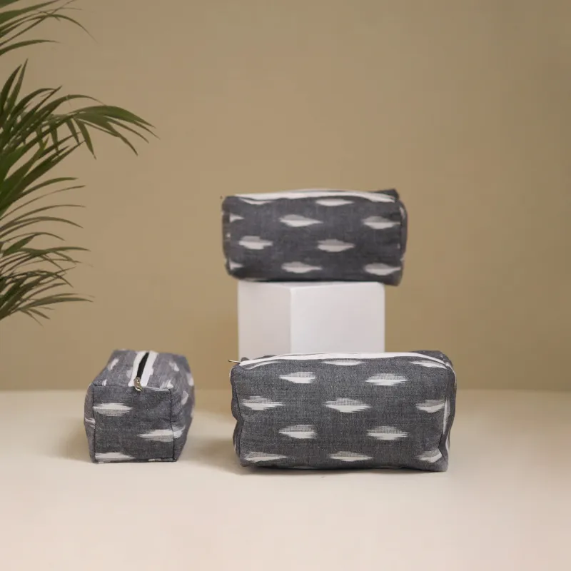 Handcrafted Fabric Toiletry Bags (Set of 3) 17 made by Itokri