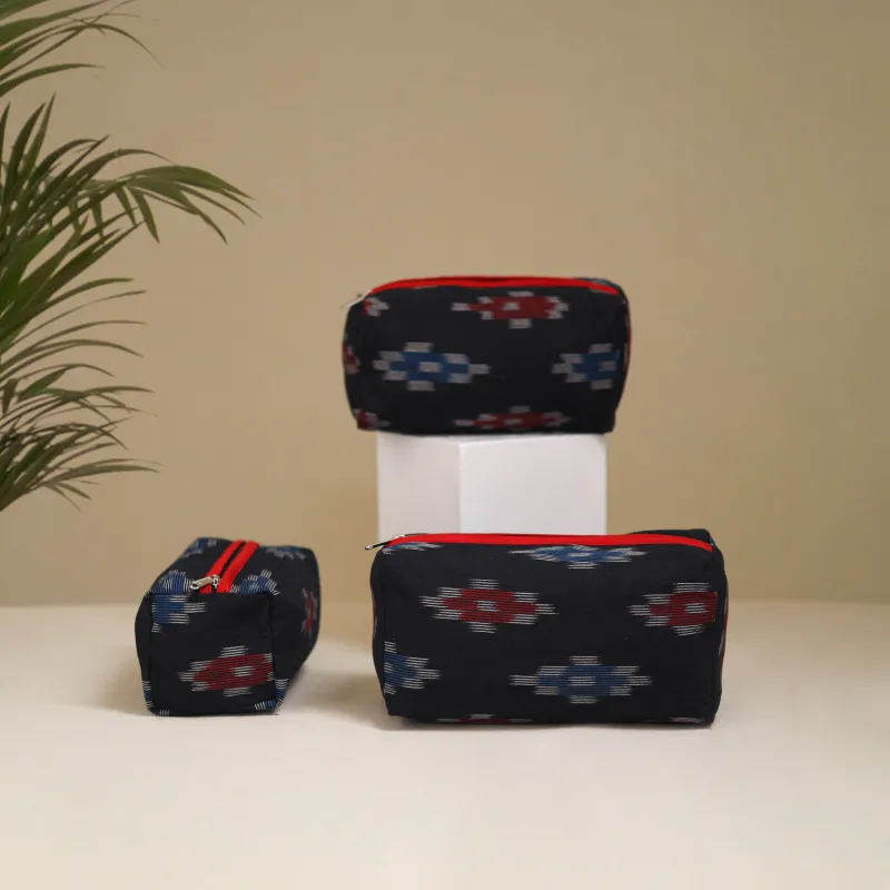 Handcrafted Fabric Toiletry Bags (Set of 3) 14 made by Itokri