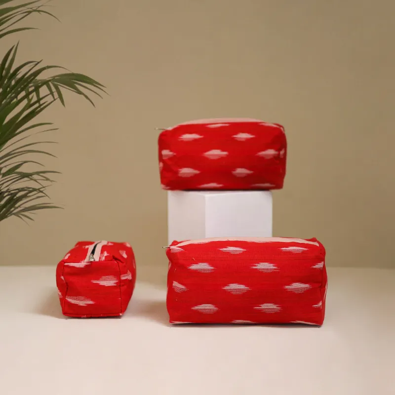 Handcrafted Fabric Toiletry Bags (Set of 3) 08 made by Itokri