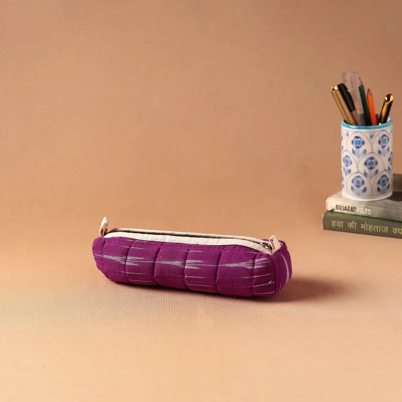 Purple - Handcrafted Quilted Pencil Pouch 55 made by Itokri