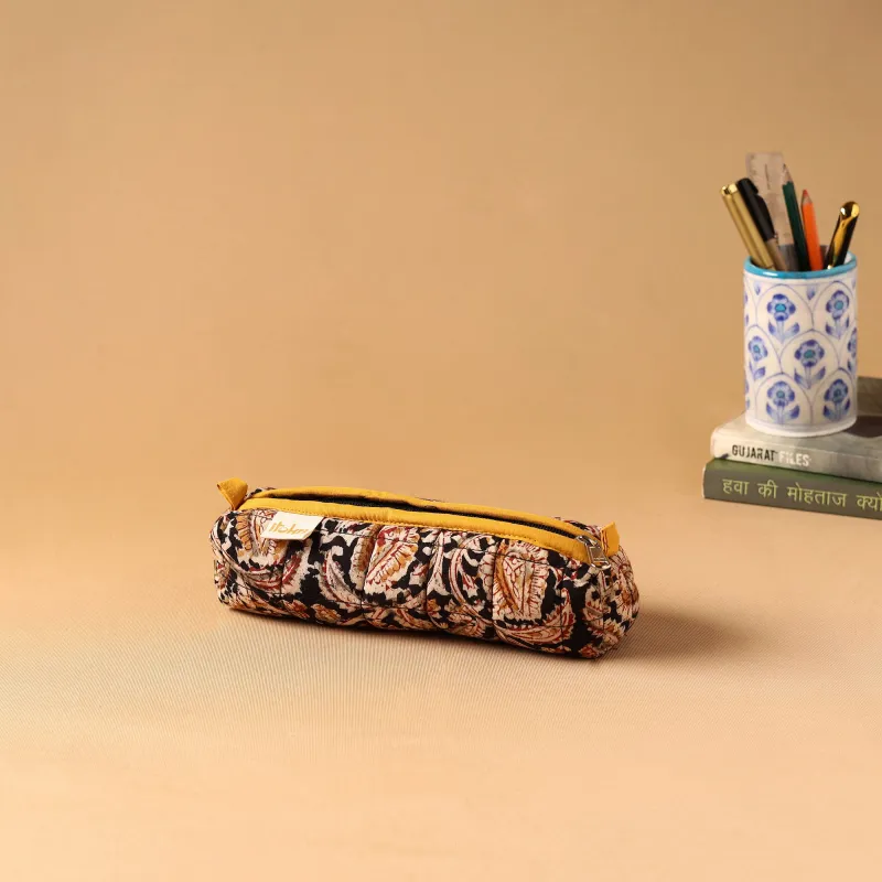 Black - Handcrafted Quilted Pencil Pouch 29 made by Itokri