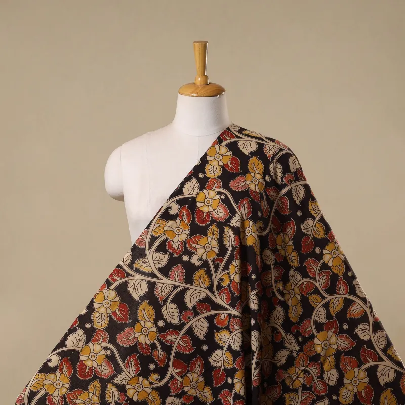Black - Printed Cotton Kalamkari Fabric 36 made by Itokri