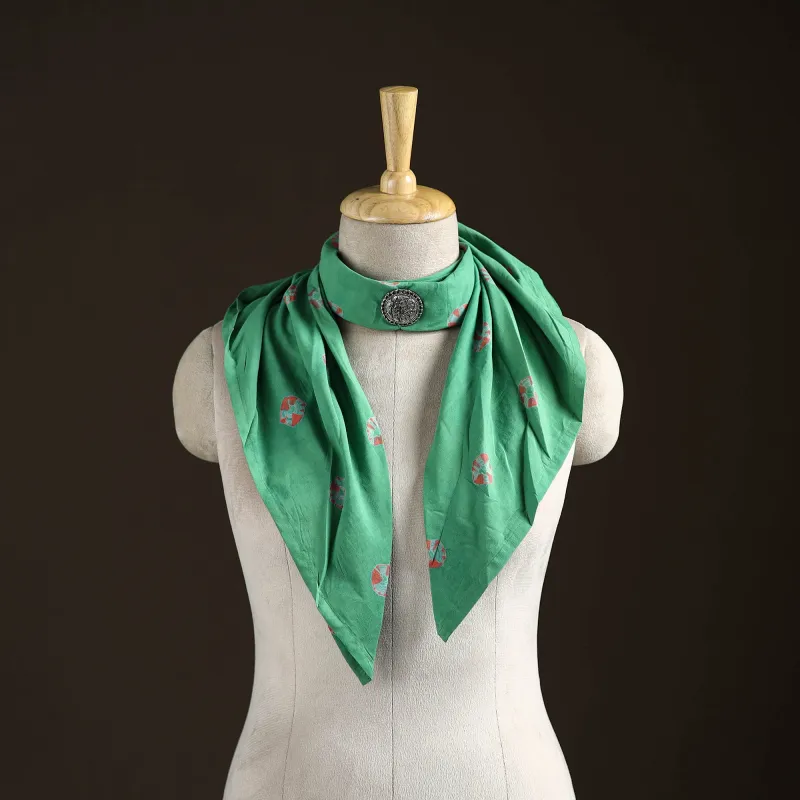 Shibori Tie-Dye Cotton Brooch Scarf 37 made by Itokri
