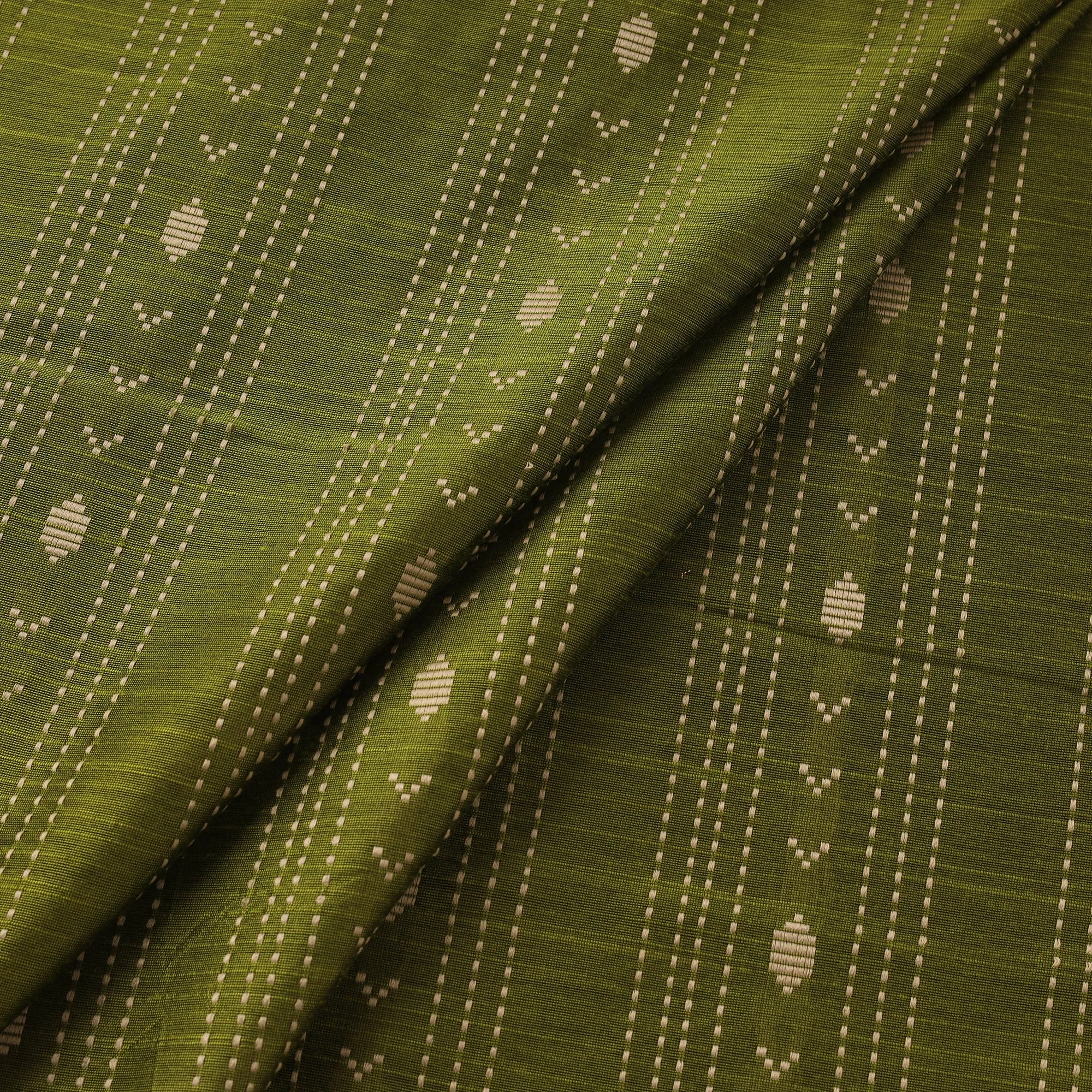 Green - Thread Buti Spun Dupion Viscose Silk Plain Fabric 31 sold by Itokri product image thumbnail 2