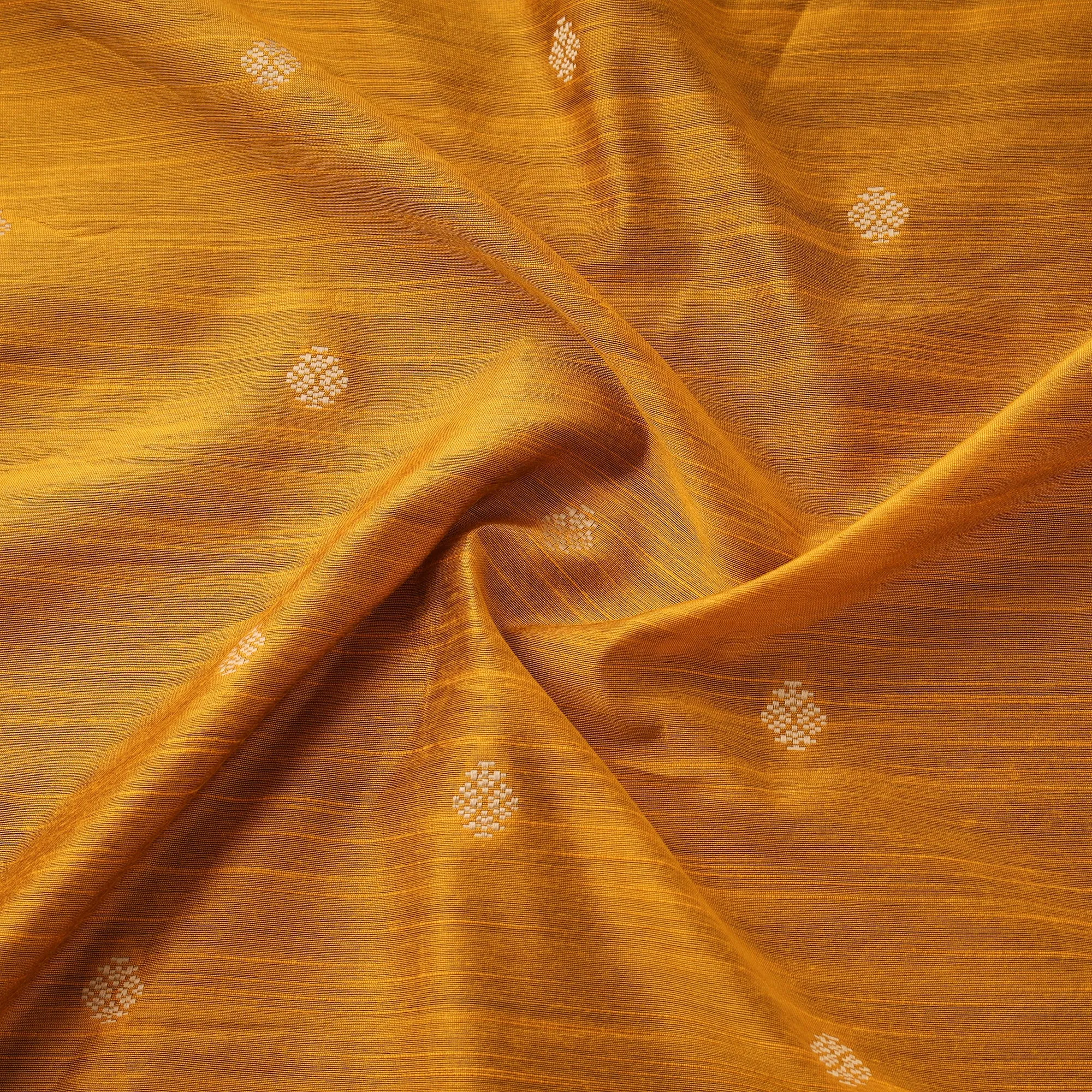 Yellow - Thread Buti Spun Dupion Viscose Silk Plain Fabric 16 sold by Itokri product image thumbnail 3
