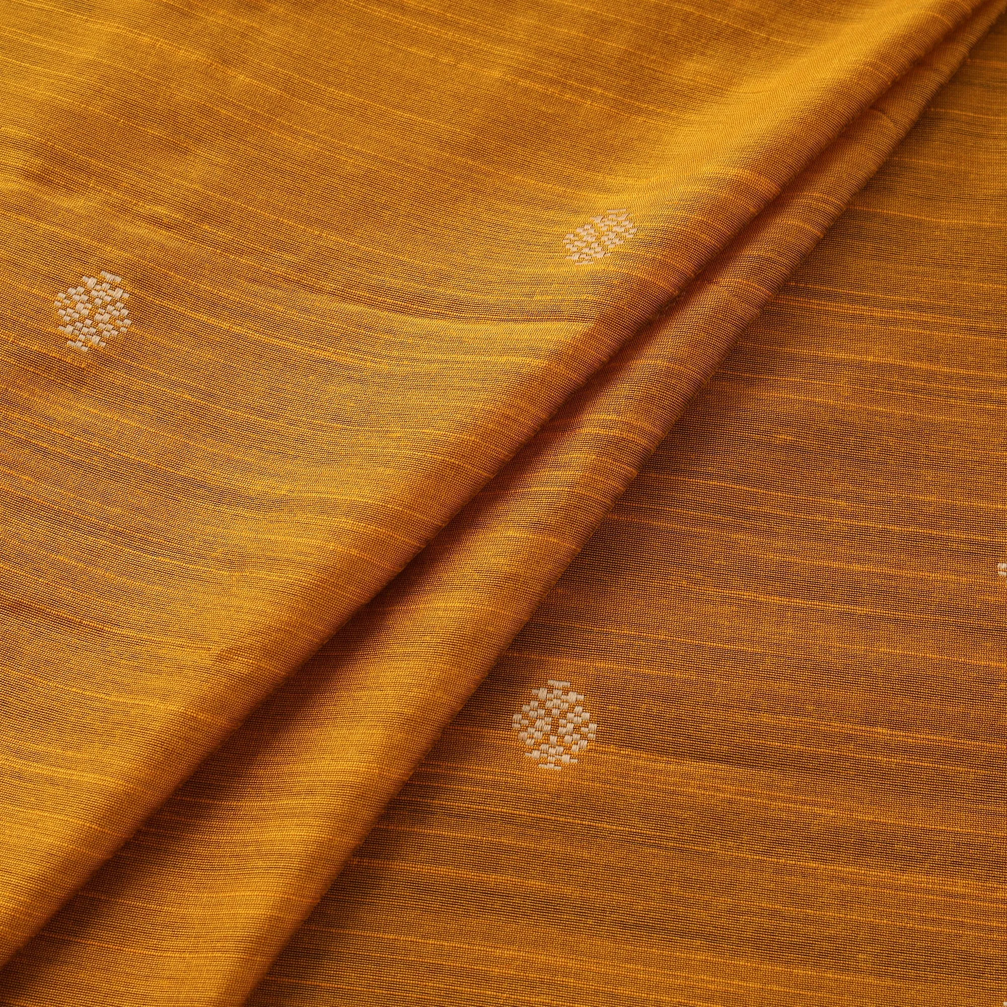 Yellow - Thread Buti Spun Dupion Viscose Silk Plain Fabric 16 sold by Itokri product image thumbnail 2