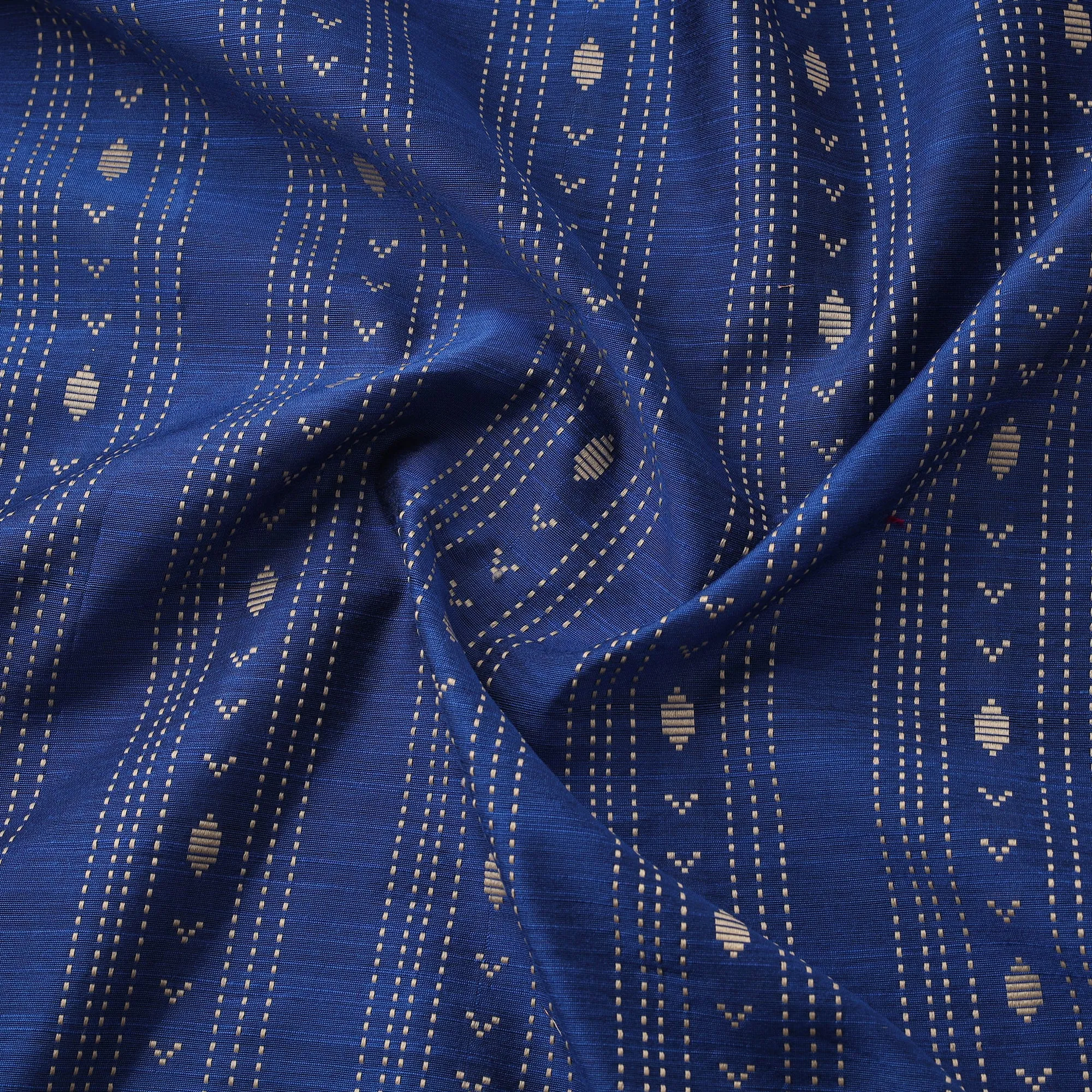 Blue - Thread Buti Spun Dupion Viscose Silk Plain Fabric 12 sold by Itokri product image thumbnail 3