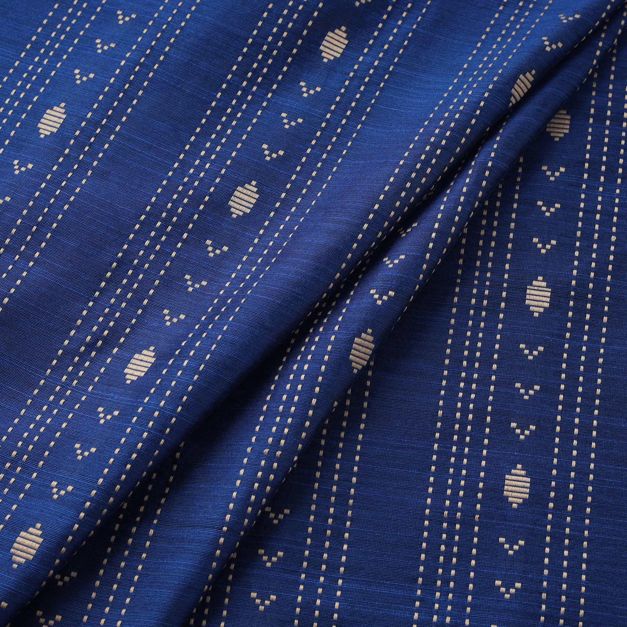 Blue - Thread Buti Spun Dupion Viscose Silk Plain Fabric 12 sold by Itokri product image thumbnail 2