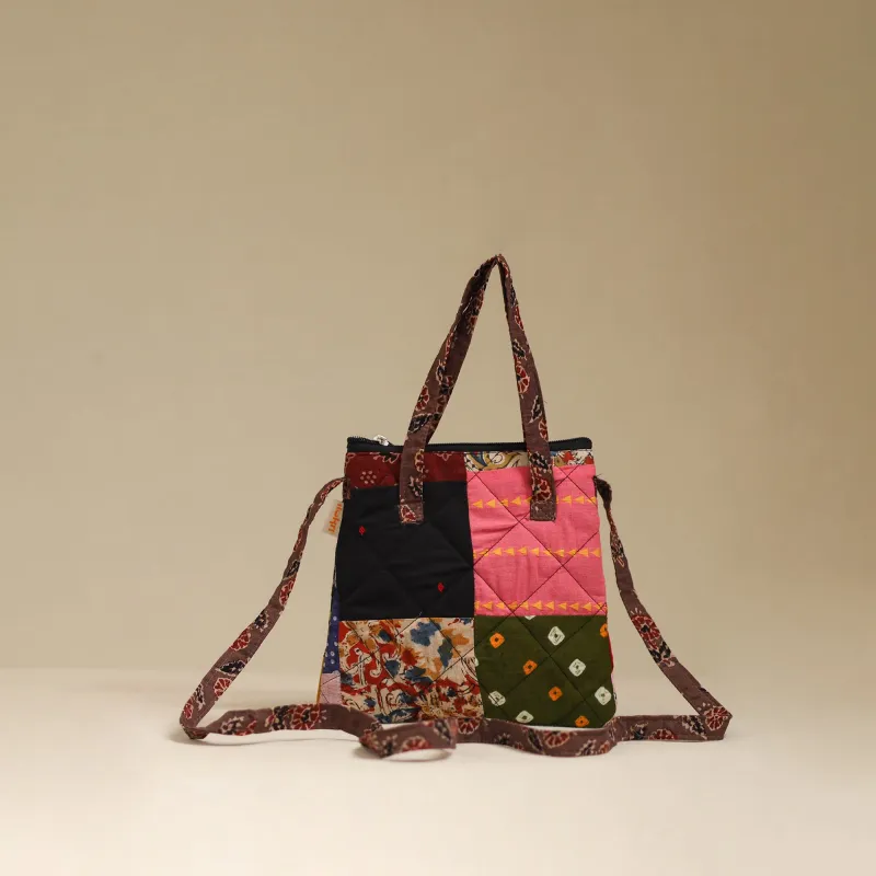 Multicolor - Handmade Quilted Patchwork Sling Bag 12 made by Itokri
