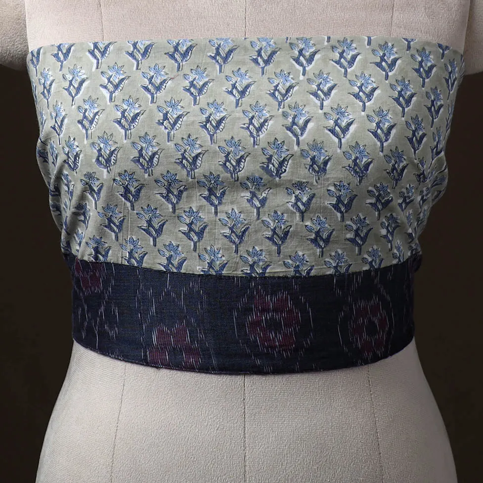 Green - Sanganeri Hand Block Print Cotton Blouse Piece 27 sold by Itokri product image thumbnail 2