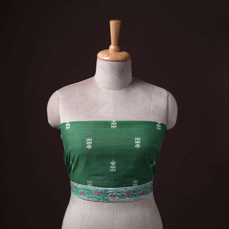 Green - Jacquard Weave Cotton Blouse Piece 14 made by Itokri